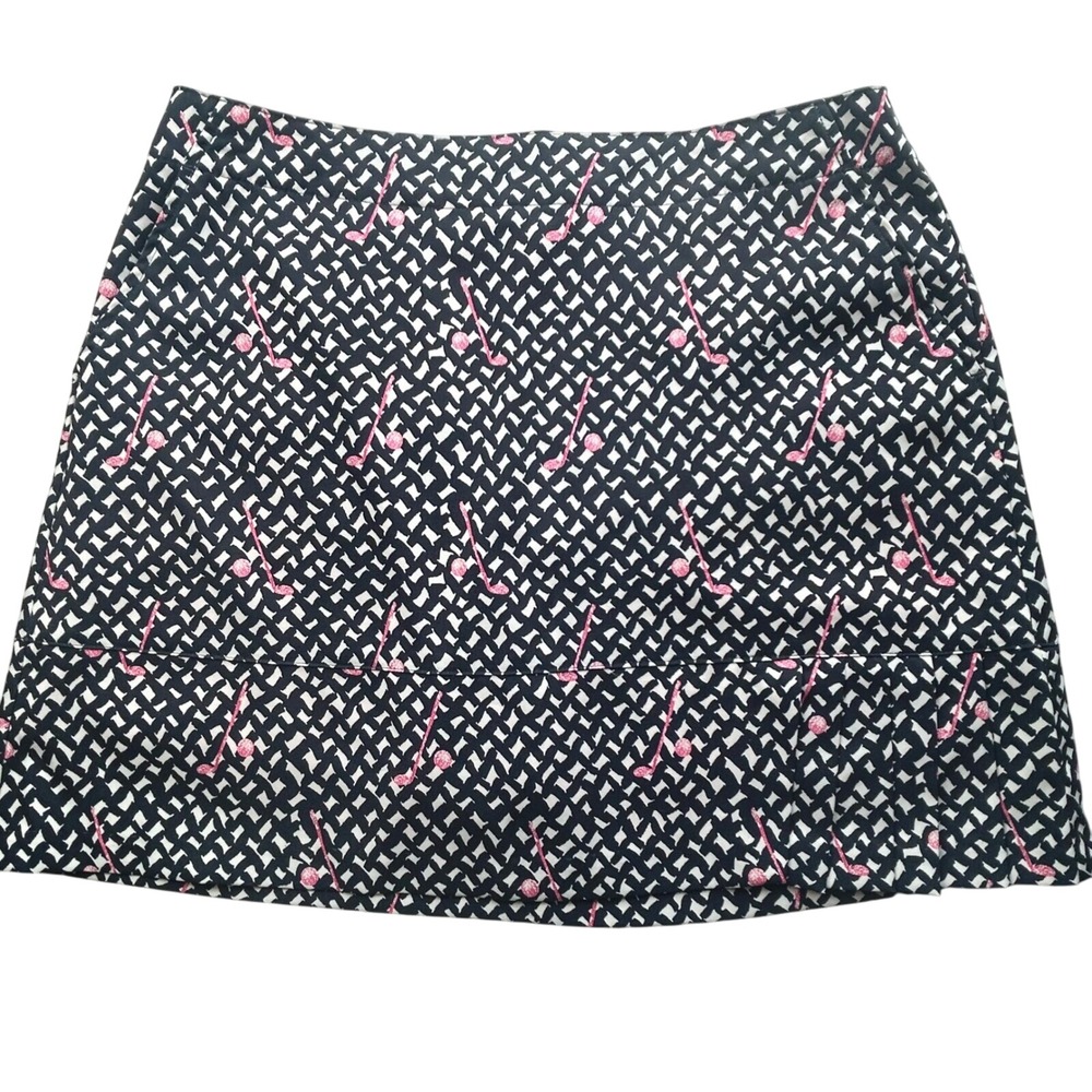 Lady Hagen East Hampton‎ Golf Skort Golfcore Pink Navy Golf Clubs Print Skort 10